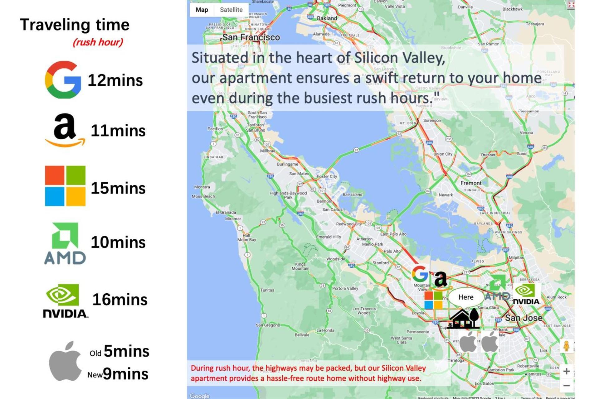 2Br Apt With Brand New Super Quite Ac, Washer, Dryer, Free Ev Station, Free Parking In Cupertino Sunnyvale Exterior foto